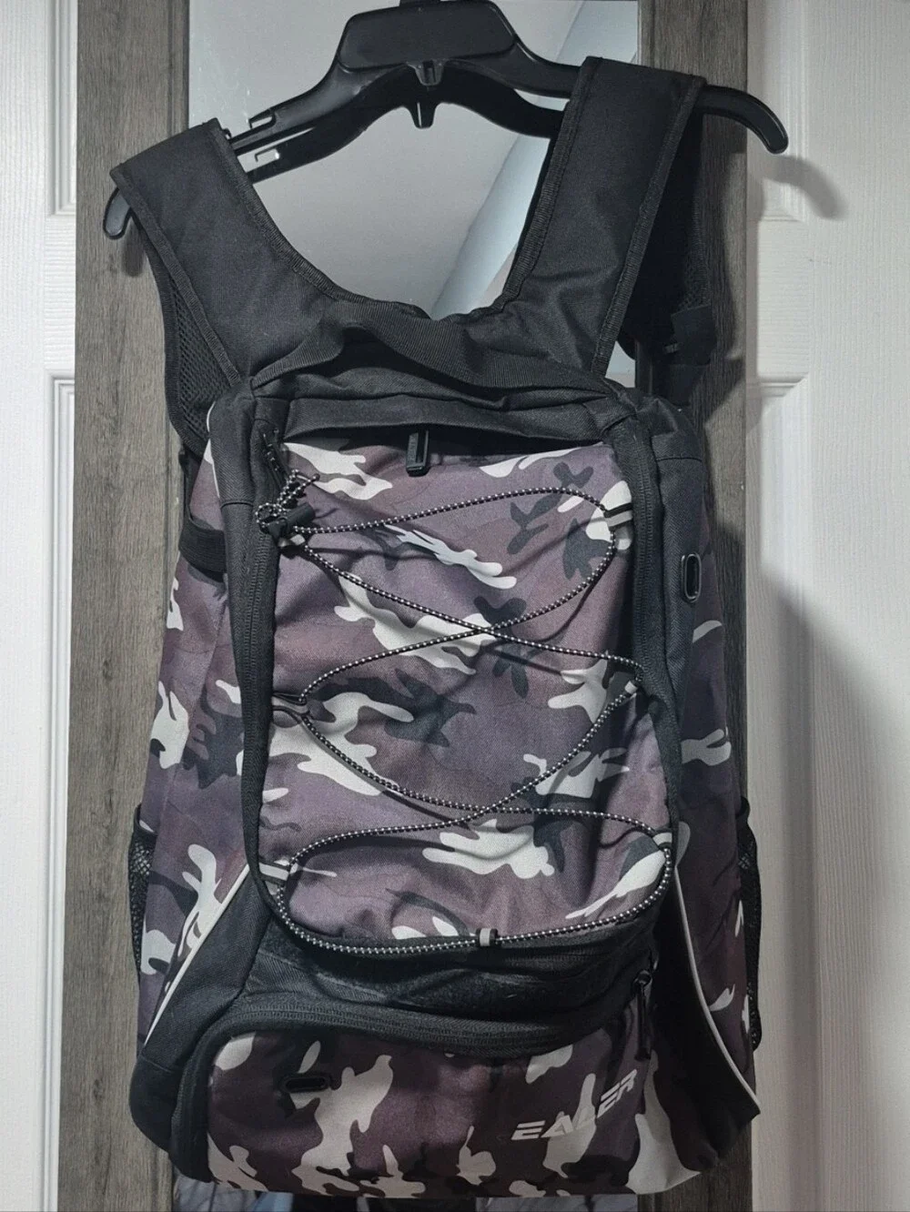 Men's Black & Gray Camo Backpack - Baseball Bag